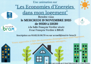 flyer sur une animation sur les economies d'energies dans son logement