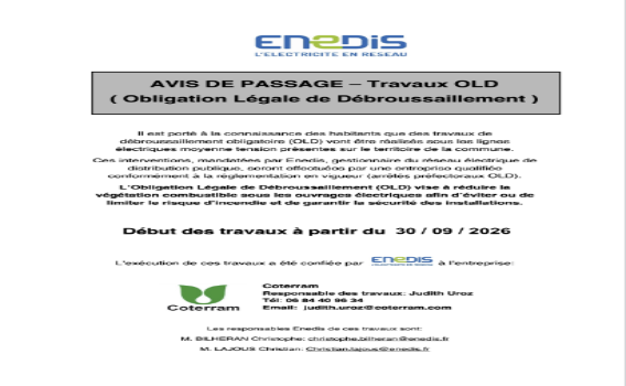 Travaux de débrousaillage pour limiter les risques d'incendie à partir du 30 septembre 2026