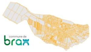 Plan cadastral de Brax et logo de la Commune de Brax
